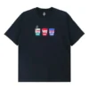Bilder Applikation Kurzarm-T-Shirt Unisex Schwarz