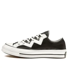 Chuck 1970er Mission-V Low Top Weiß mit gezacktem Streifen „Black White“