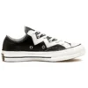Chuck 1970er Mission-V Low Top Weiß mit gezacktem Streifen „Black White“