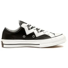 Chuck 1970er Mission-V Low Top Weiß mit gezacktem Streifen „Black White“