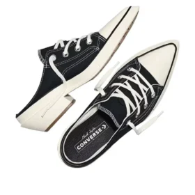 Chuck 70 De Luxe Spitz-Mule mit Absatz und Plateau „Black“