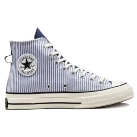 Chuck 70 High „Washed Indigo Hickory Stripes“
