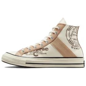 Chuck 70 Leather Overlay High „Egret Champagne Tan“