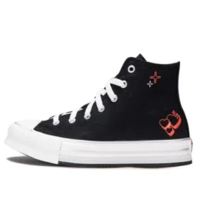 Chuck Taylor All Star EVA Lift Platform Y2K Heart High Top „Schwarz“
