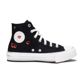 Chuck Taylor All Star EVA Lift Platform Y2K Heart High Top „Schwarz“