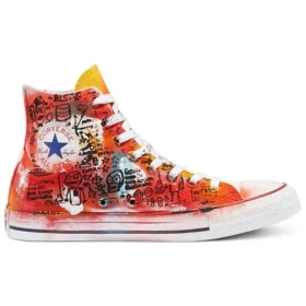 Chuck Taylor All Star High Hand Painted „Orange Red“