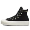 Chuck Taylor All Star High-Top-Sneaker aus Wildleder mit Nieten und Plateau „Schwarz“