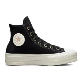 Chuck Taylor All Star High-Top-Sneaker aus Wildleder mit Nieten und Plateau „Schwarz“