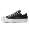 Chuck Taylor All Star Lift Glitter Low Top mit dicker Sohle „Schwarz Weiß“