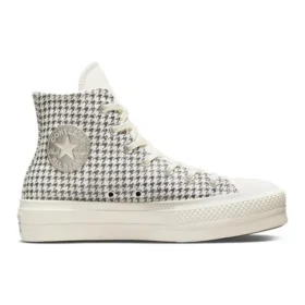 Chuck Taylor All Star Lift Platform High „Houndstooth Shine – Egret Pure Silver“