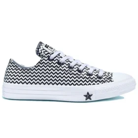 Chuck Taylor All Star Mission-V Low Top Schwarz Weiß Wellenmuster „Black White“