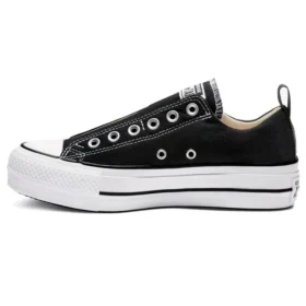 Chuck Taylor All Star Plateau-Slipper mit dicker Sohle „Schwarz-Weiß“