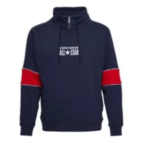 Chuck Taylor All Star Sweatshirt mit Trichterkragen und Viertelreißverschluss – asiatische Größen „Marineblau“