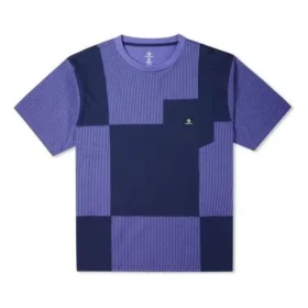 Color-Blocked-Jersey-T-Shirt mit Tasche, asiatische Größen „Purple“