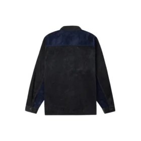 Colorblock-Cordhemd, asiatische Größen, „Navy Black“