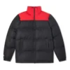 Colorblock-Daunenjacke asiatische Größen „Schwarz Rot“
