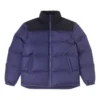 Colorblock-Daunenjacke in asiatischen Größen „Lila-Schwarz“