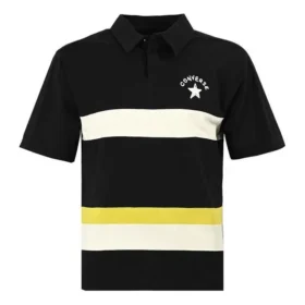 Colorblock-Logo-Poloshirt, asiatische Größen „Schwarz-Weiß“