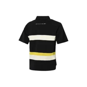 Colorblock-Logo-Poloshirt, asiatische Größen „Schwarz-Weiß“