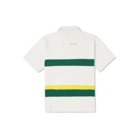 Colorblock-Logo-Poloshirt, asiatische Größen, „Weiß-Grün“