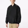 Converse Aviator Baseball-Uniform für Herren – gewebte, winddichte Jacke mit Reißverschluss, Herbst, Schwarz