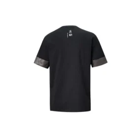 Converse City Kurzarm-T-Shirt für Herren mit kontrastfarbenen Bündchen, Rundhalsausschnitt, schwarz