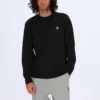 Converse Herren-Freizeit-Sport-Logo-Pullover mit Rundhalsausschnitt, Dunkel-Schwarz