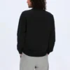 Converse Herren-Freizeit-Sport-Logo-Pullover mit Rundhalsausschnitt, Dunkel-Schwarz