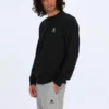Converse Herren-Freizeit-Sport-Logo-Pullover mit Rundhalsausschnitt, Dunkel-Schwarz