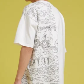 Converse Herren-Freizeit-T-Shirt mit Flammenmuster und Logo, kurzärmelig, weiß