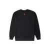 Converse Herren-Pullover aus der Neujahrsserie mit Brusttasche, Fleecefutter und Rundhalsausschnitt, Dunkel-Schwarz