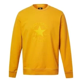 Converse Herren-Pullover mit Rundhalsausschnitt und Logo-Print, gelb
