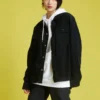 Converse Herren-Sport-Cargo-Jacke aus Cord, schwarz