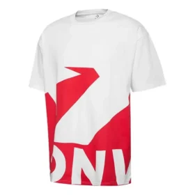 Converse Herren-Sport-T-Shirt mit kontrastierendem Aufdruck, kurzärmelig, rot