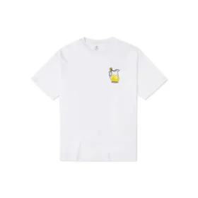 Converse Herren-T-Shirt mit Cartoon-Print, locker sitzend, Rundhalsausschnitt, kurzärmelig, weiß