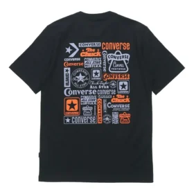 Converse Logo-Print Casual-T-Shirt für Herren, kurzärmelig, schwarz