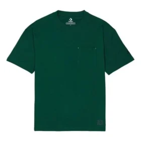 Converse Renew Unifarbenes Kurzarm-T-Shirt mit lockerer Tasche für Herren, grün