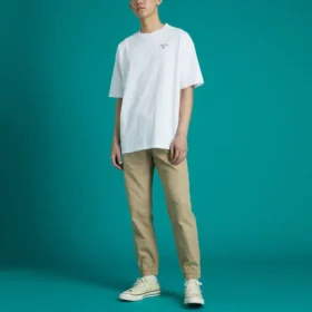Converse Skate-T-Shirt für Herren mit lockerem Aufdruck, Rundhalsausschnitt und kurzen Ärmeln, weiß