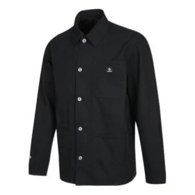 Converse SS22 Cargo Casual Langarm-Herbsthemd für Herren, Schwarz