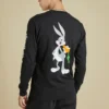 Converse x Bugs Bunny Langarm-T-Shirt (asiatische Größen) „Schwarz“