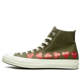 Converse x COMME des GARCONS PLAY Chuck 70 Hi Multi Heart „Khaki“