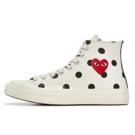 Converse x COMME des GARCONS PLAY Chuck 70 Hi „White Polka Dot“