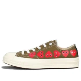 Converse x COMME des GARCONS PLAY Chuck 70 Low Multi Heart „Khaki“