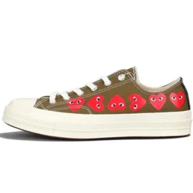 Converse x COMME des GARCONS PLAY Chuck 70 Low Multi Heart „Khaki“