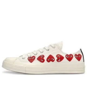 Converse x COMME des GARCONS PLAY Chuck 70 Low Multi Heart „White Red“