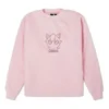 Converse x POKEMON Crossover-Pullover mit Rundhalsausschnitt aus Wildleder und Cartoon-Stickerei, rosa