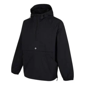 Court-Ready Oversized-Anorak-Mantel, asiatische Größen „Schwarz“