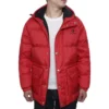 Daunen-Pufferjacke asiatische Größen „Rot“