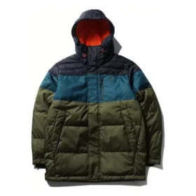 Daunenjacke in asiatischen Größen „Olivgrün“