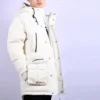 Daunenjacke in mittlerer Länge, asiatische Größen, „Weiß“